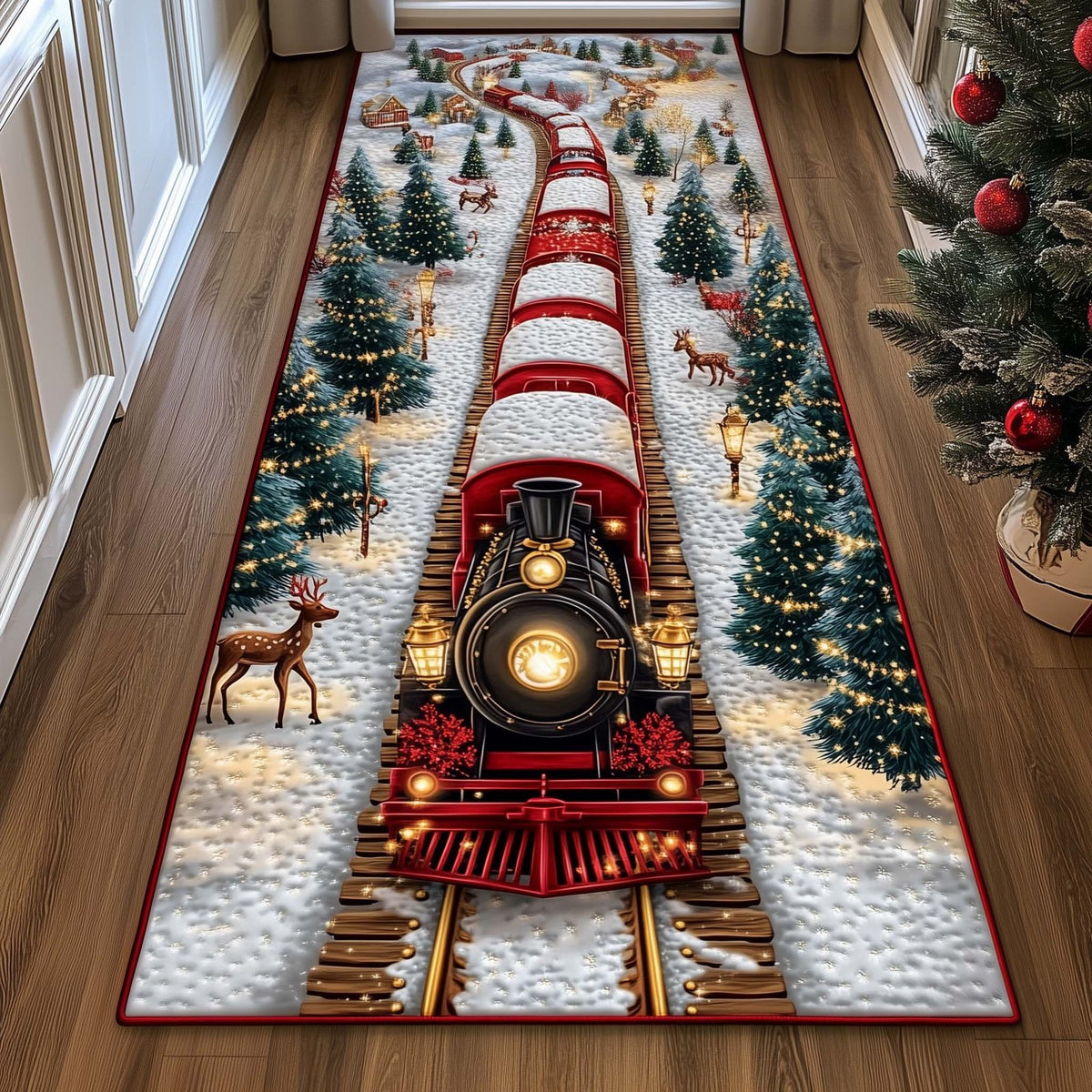 Yuletide Express Runner Rug - Nature Design | Serene Runner Rug