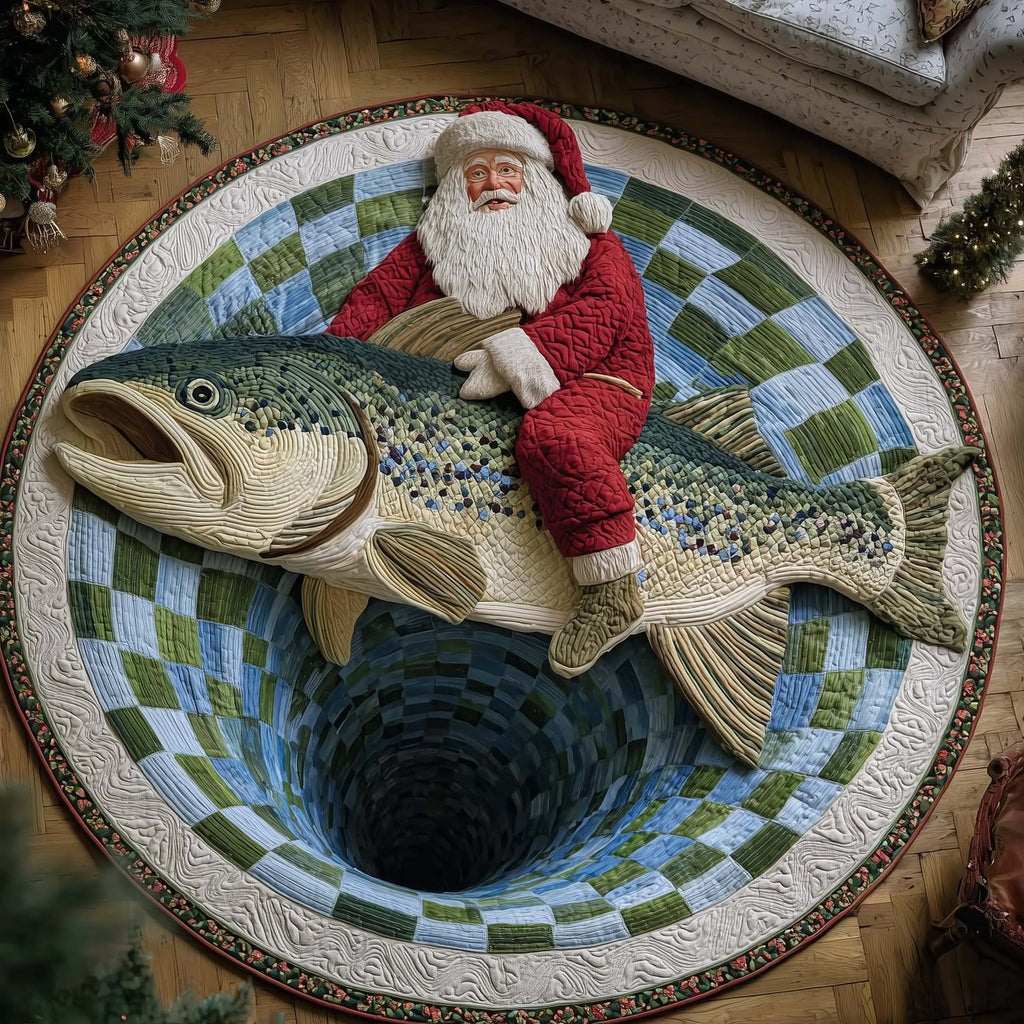 Yuletide Fisherman Round Mat Rug - Nature Design | Serene Home Decor