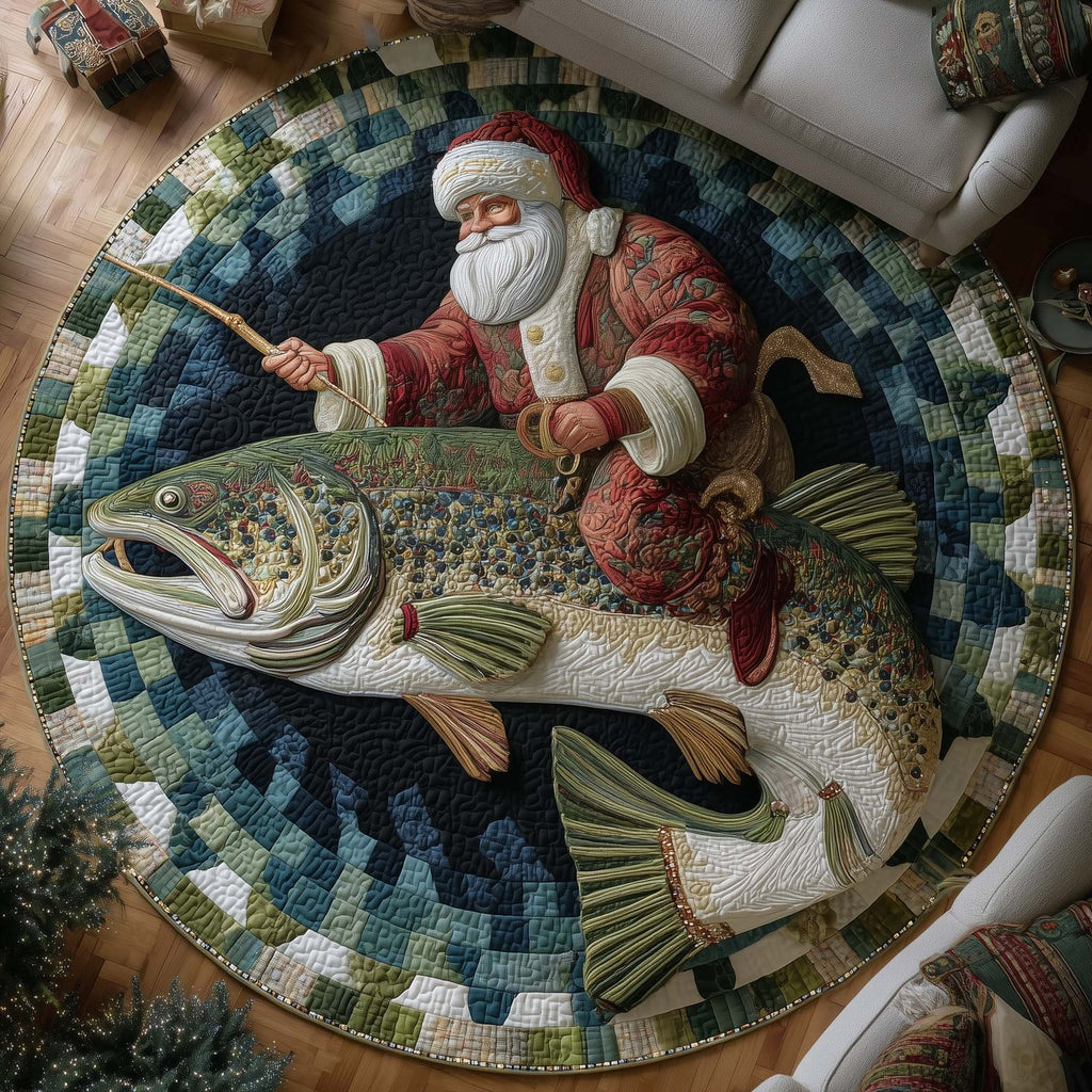 Yuletide Fisherman Round Mat Rug - Nature Design | Serene Home Decor