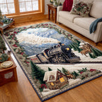 Yuletide Locomotive area rug in a living room