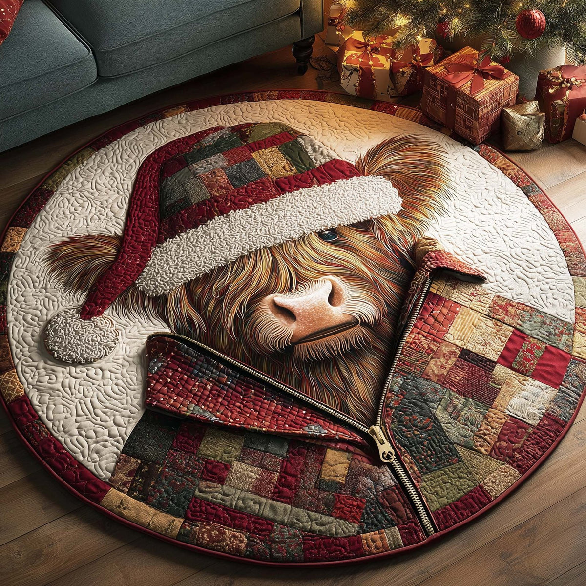 Yuletide Pasture Round Mat Rug - Nature Design | Serene Home Decor