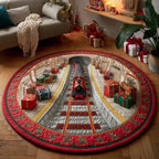 Yuletide Railway Round Mat Rug - Nature Design | Serene Home Decor