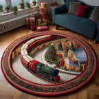 Yuletide Railway Round Mat Rug - Nature Design | Serene Home Decor