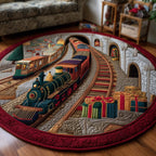 Yuletide Railway Round Mat Rug - Nature Design | Serene Home Decor