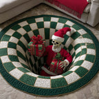 Yuletide Skeleton Round Mat Rug