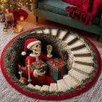 Yuletide Skeleton Round Mat Rug - Nature Design | Serene Home Decor