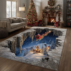Yuletide Sky area rug in a living room
