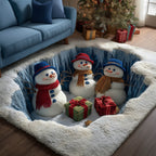 Yuletide Snowman area rug in a living room