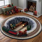 Yuletide Station Round Mat Rug - Nature Design | Serene Home Decor