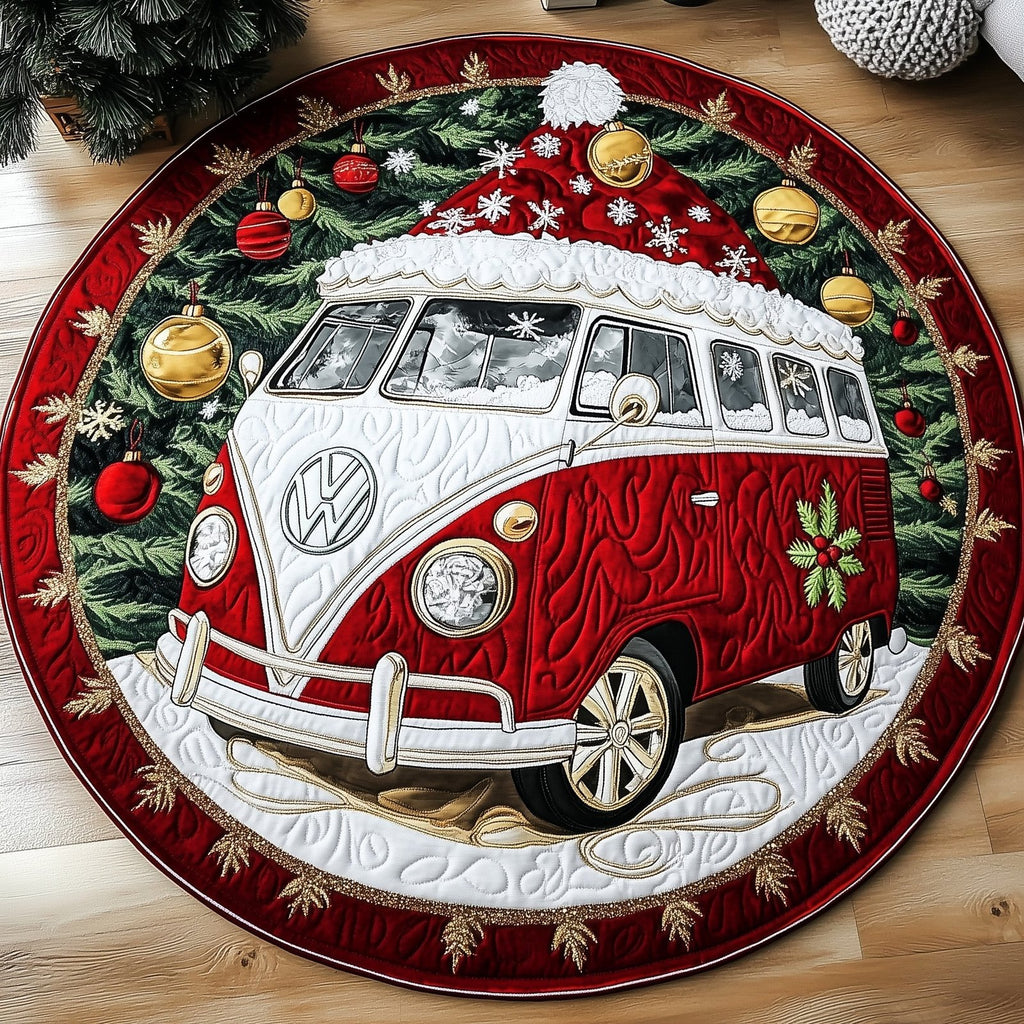 Yuletide Van Round Mat Rug - Nature Design | Serene Home Decor