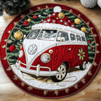 Yuletide Van Round Mat Rug - Nature Design | Serene Home Decor