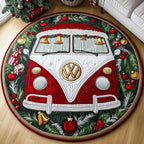 Yuletide Van Round Mat Rug - Nature Design | Serene Home Decor