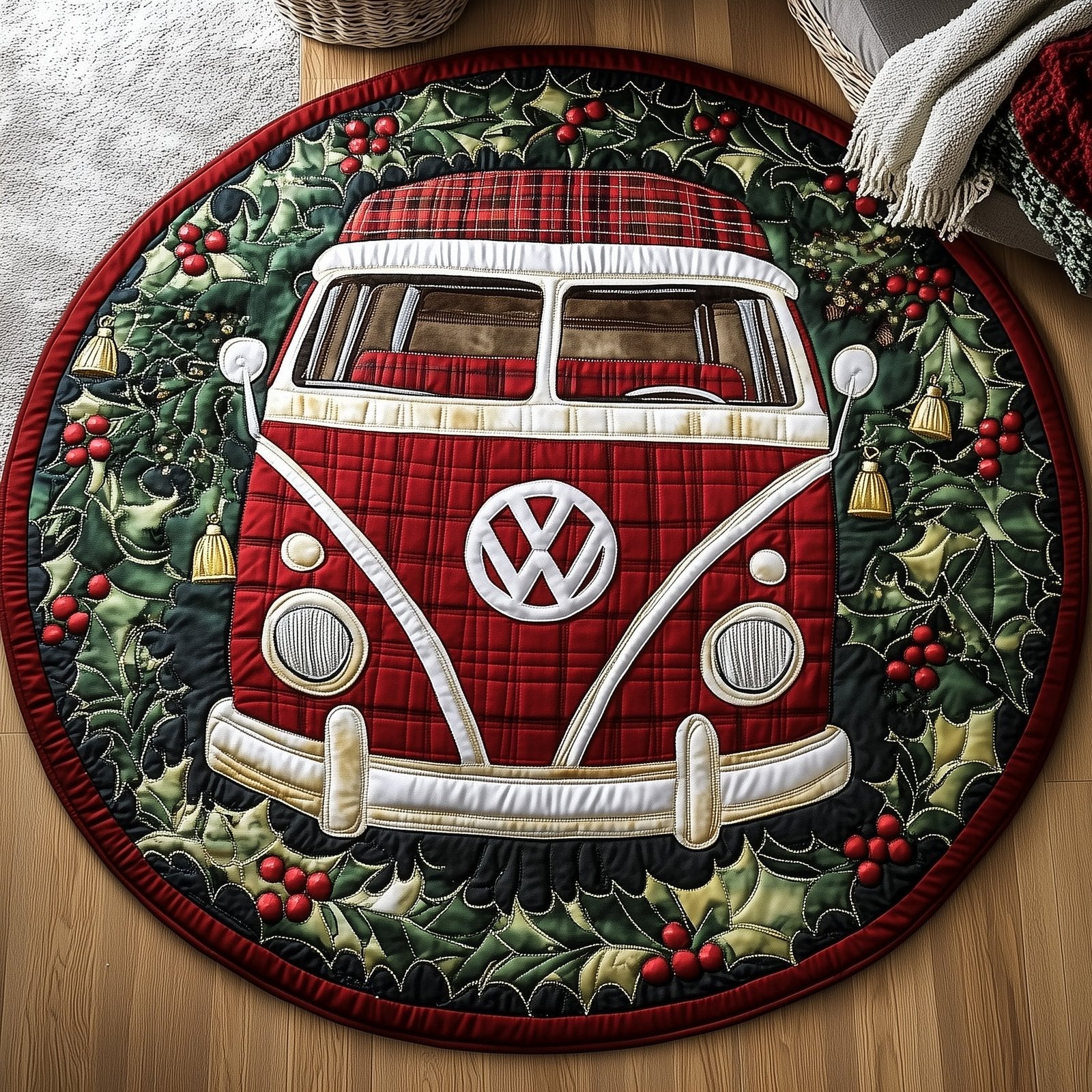 Yuletide Van Round Mat Rug - Nature Design | Serene Home Decor