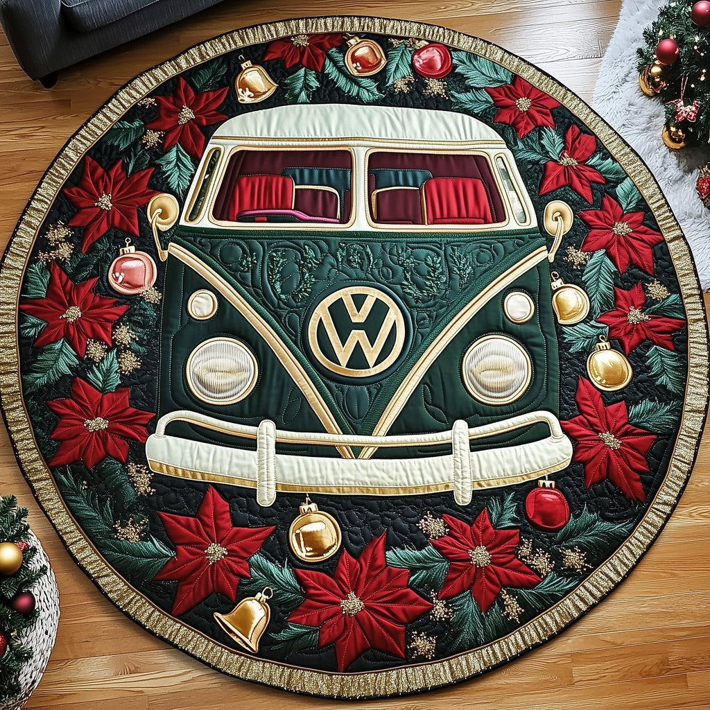 Yuletide Van Round Mat Rug - Nature Design | Serene Home Decor