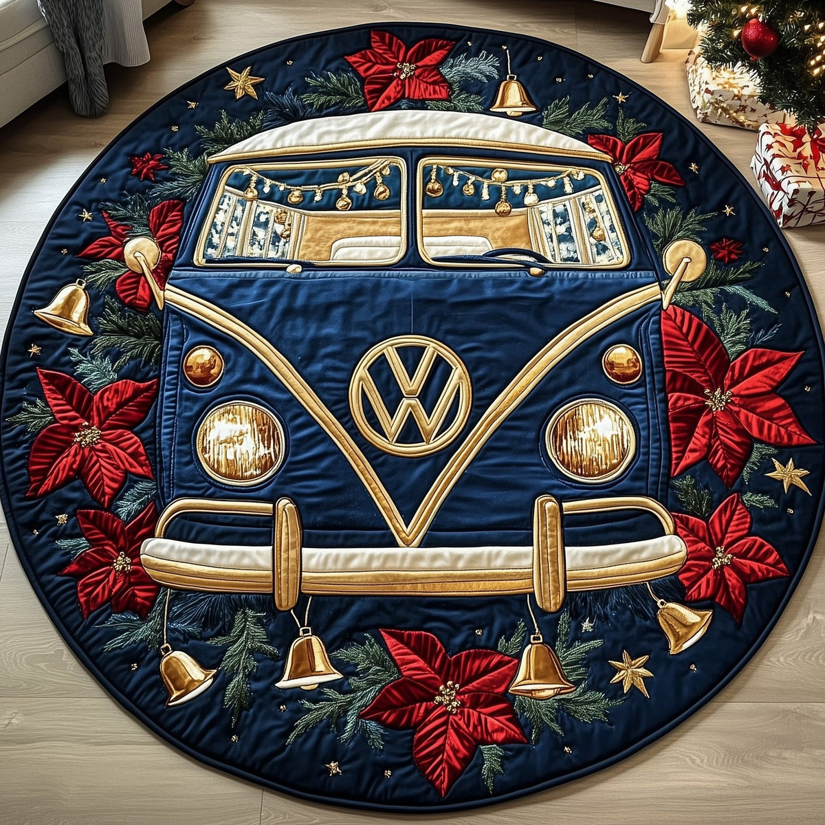 Yuletide Van Round Mat Rug - Nature Design | Serene Home Decor