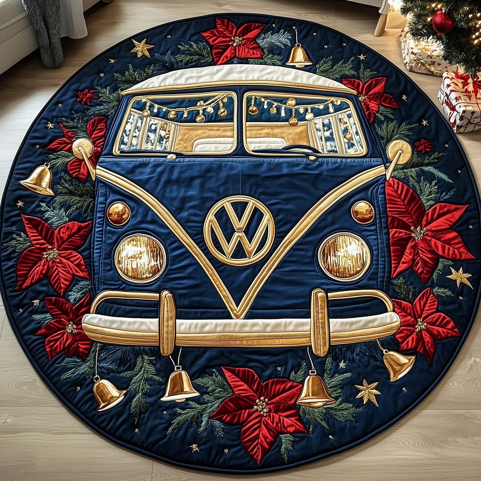 Yuletide Van Round Mat Rug - Nature Design | Serene Home Decor