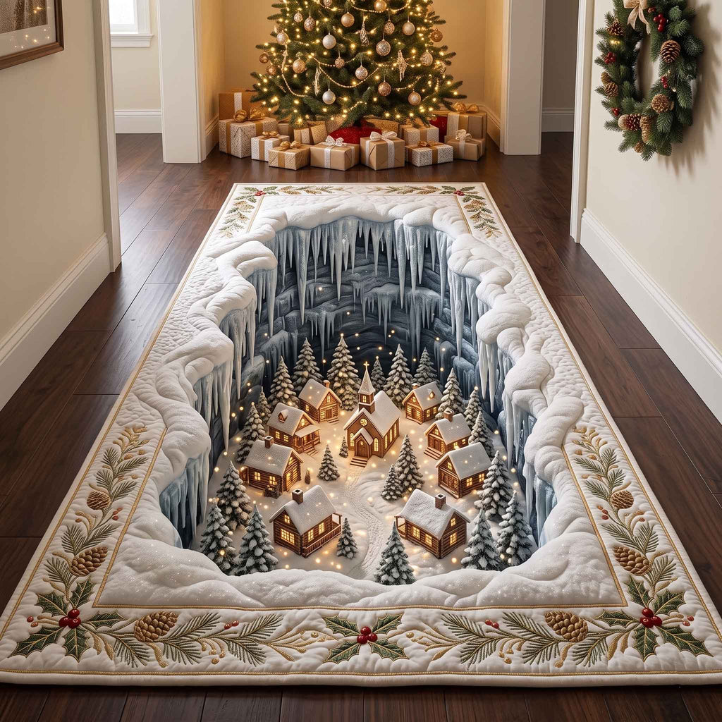 Yuletide Village Runner Rug - Nature Design | Nature Runner Rug - washable non-slip printed rug