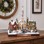 Yuletide Village wooden block, laser-cut 3-layer wood