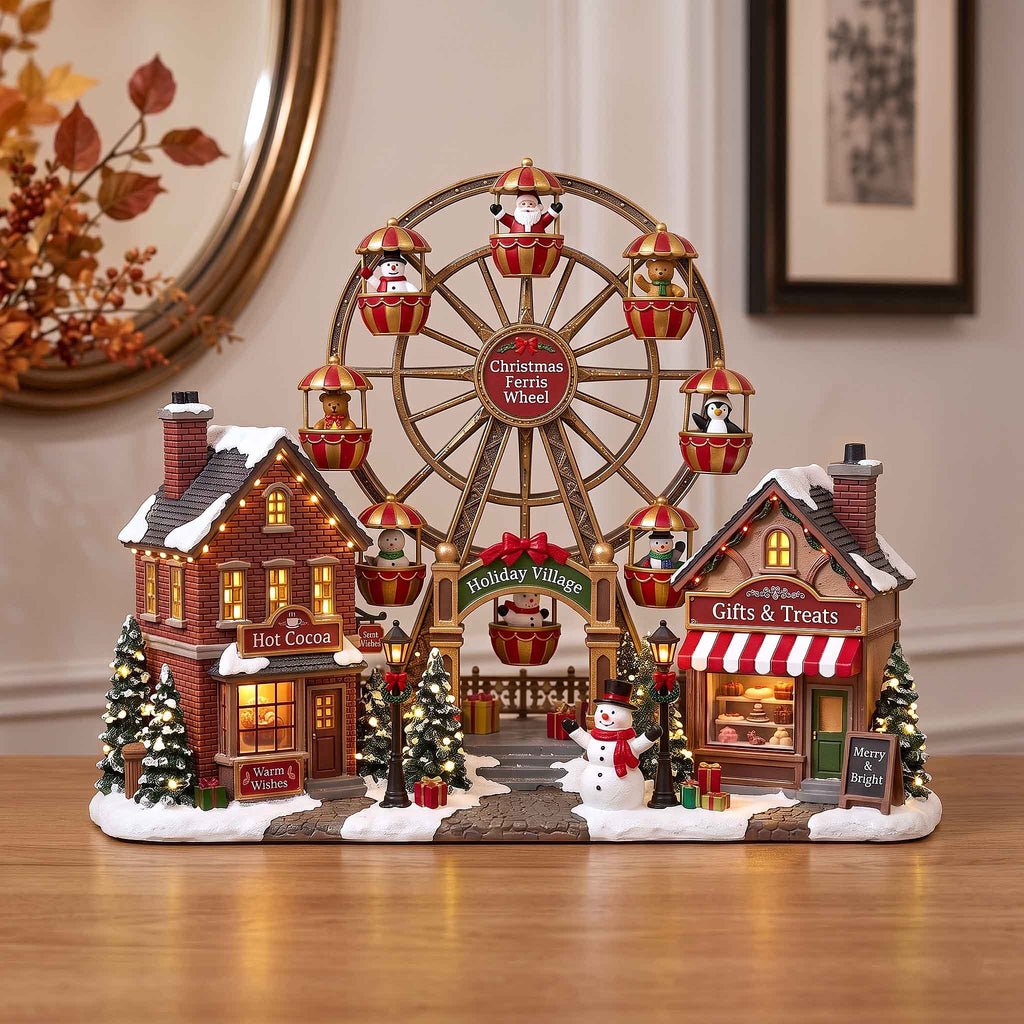 Yuletide Village wooden block, laser-cut 3-layer wood