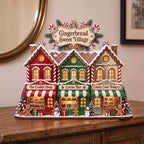 Yuletide Village wooden block, laser-cut 3-layer wood