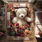 Yuletide Wonder area rug in a living room