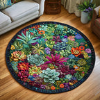 Zen Garden Round Mat Rug - washable non-slip printed rug