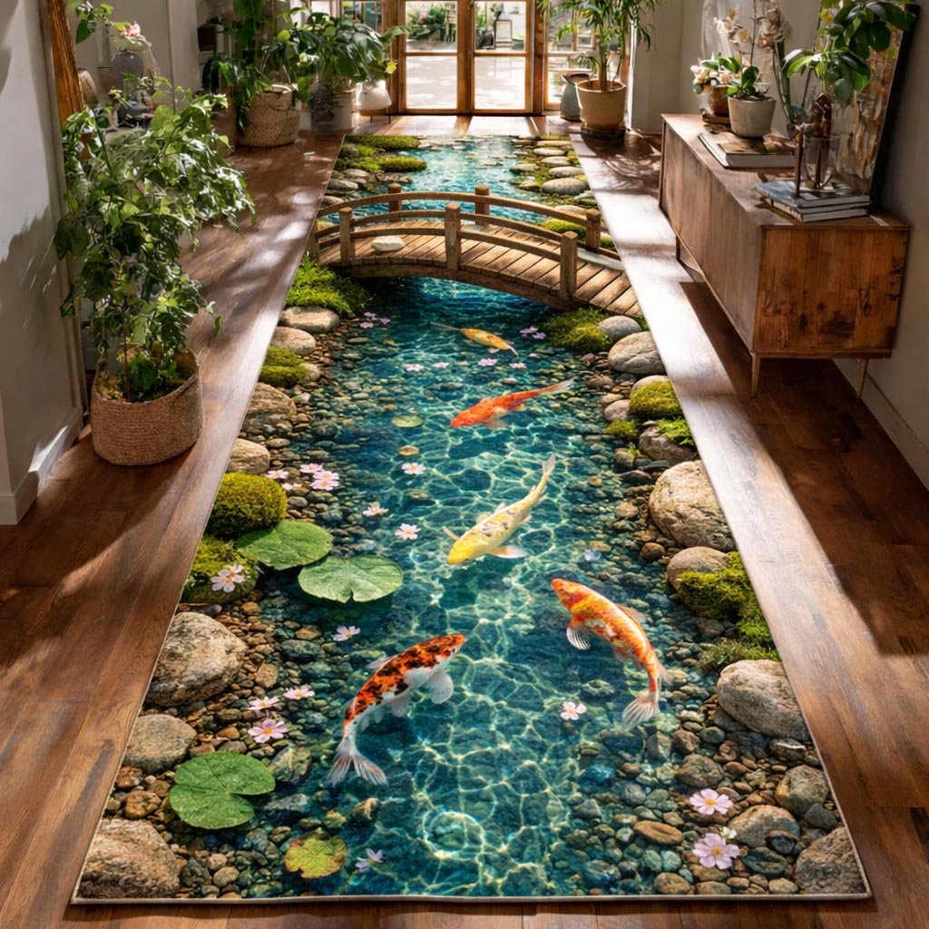 Zen Koi Runner Rug - Nature Design | Serene Runner Rug