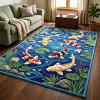 Zen Pond area rug in a living room