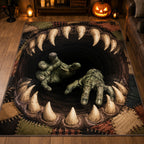 Zombie Abyss area rug in a living room