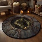 Zombie Escape Round Mat Rug - washable non-slip printed rug