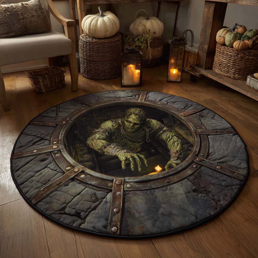 Zombie Escape Round Mat Rug - Nature Design | Serene Home Decor