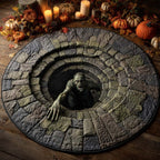 Zombie Rising Round Mat Rug - washable non-slip printed rug