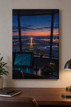 Air Traffic Control Tower Stretched Canvas Wall Art with original printed optical 3D artwork