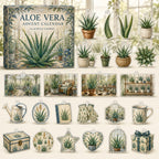 Aloe Vera advent calendar box and 24 botanical-themed printed acrylic charms