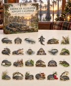 American Alligator advent calendar with 24 custom-shaped flat acrylic charms and printed dimensional artwork