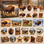 American Bison advent calendar box with 24 wildlife-themed printed acrylic charms