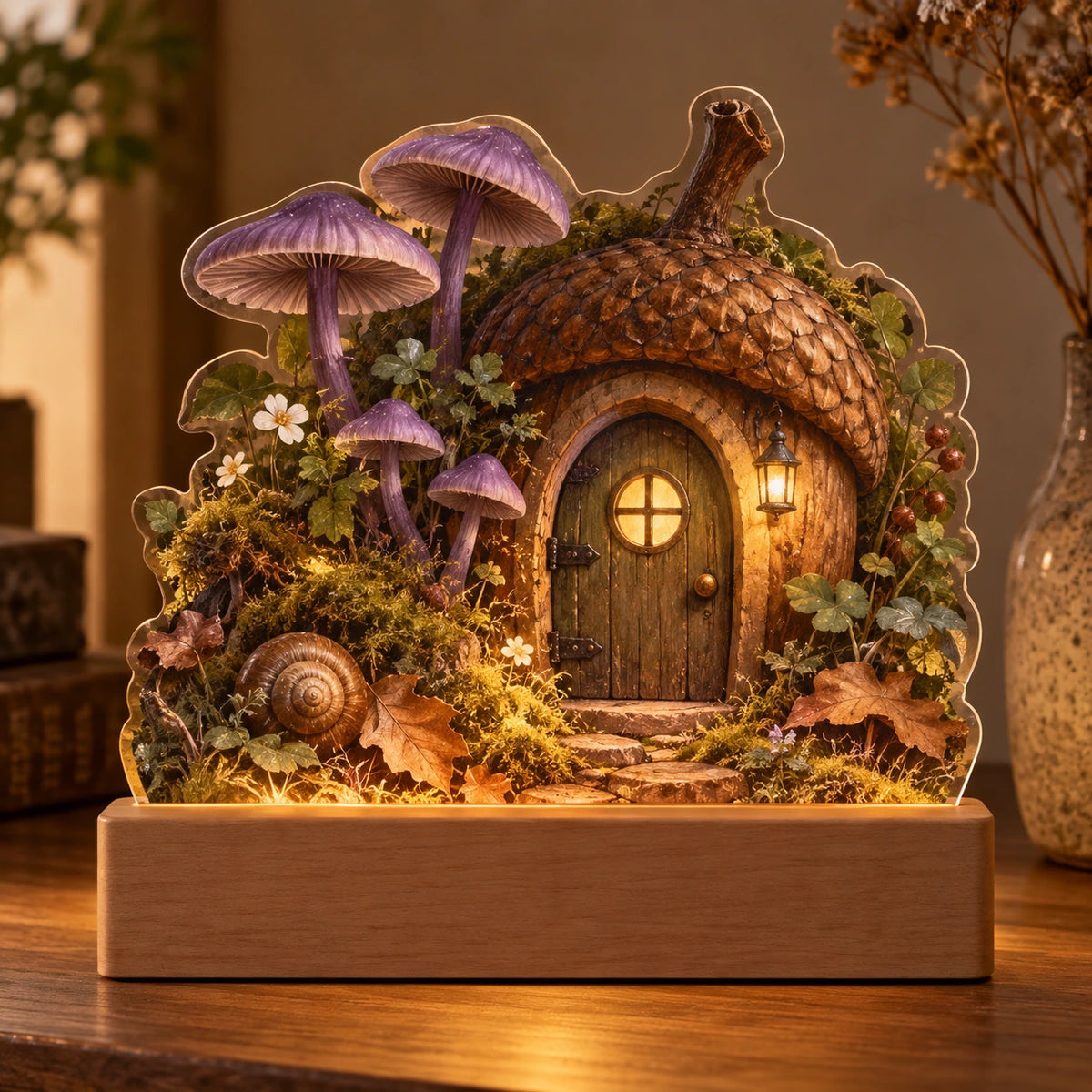 Amethyst Deceiver Acorn Doorway Acrylic Night Light with printed dimensional artwork