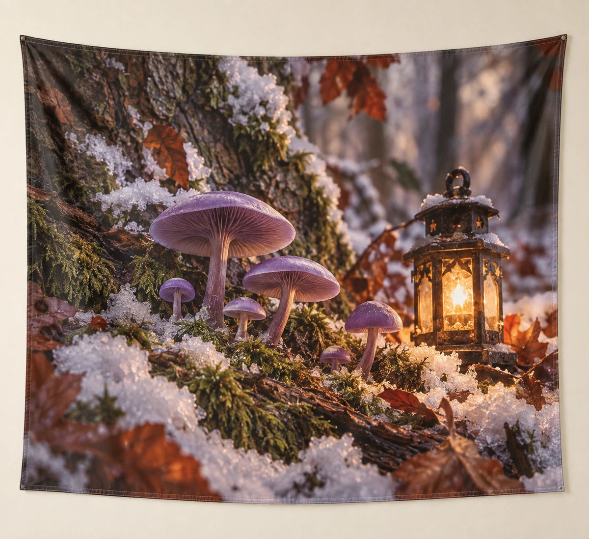 Amethyst Deceiver Snowcap Lantern Wall Tapestry with printed dimensional artwork
