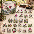 Anna Hummingbird advent calendar box with 24 themed flat printed acrylic charms