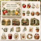 Apple Orchard advent calendar box and 24 printed acrylic fruit garden charms