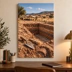 Archaeology Field Dig Stretched Canvas Wall Art with original printed optical 3D artwork