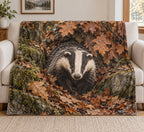 Badger Autumn Canopy Fleece Blanket with printed dimensional artwork