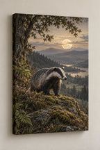 Badger Moonlit Ridge Canvas Wall Art with printed dimensional artwork