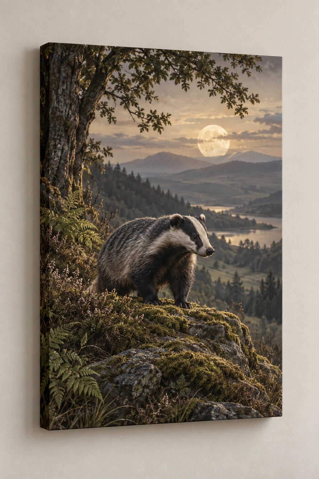 Badger Moonlit Ridge Canvas Wall Art with printed dimensional artwork
