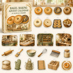 Bagel Baking advent calendar box and24 printed acrylic baking charms