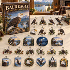 Bald Eagle advent calendar box with 24 themed flat printed acrylic charms