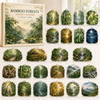Bamboo Forests advent calendar box and 24 printed acrylic landscape charms