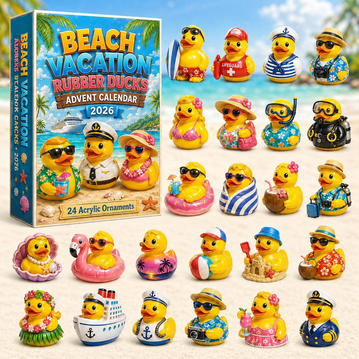 Beach Vacation Rubber Duck advent calendar