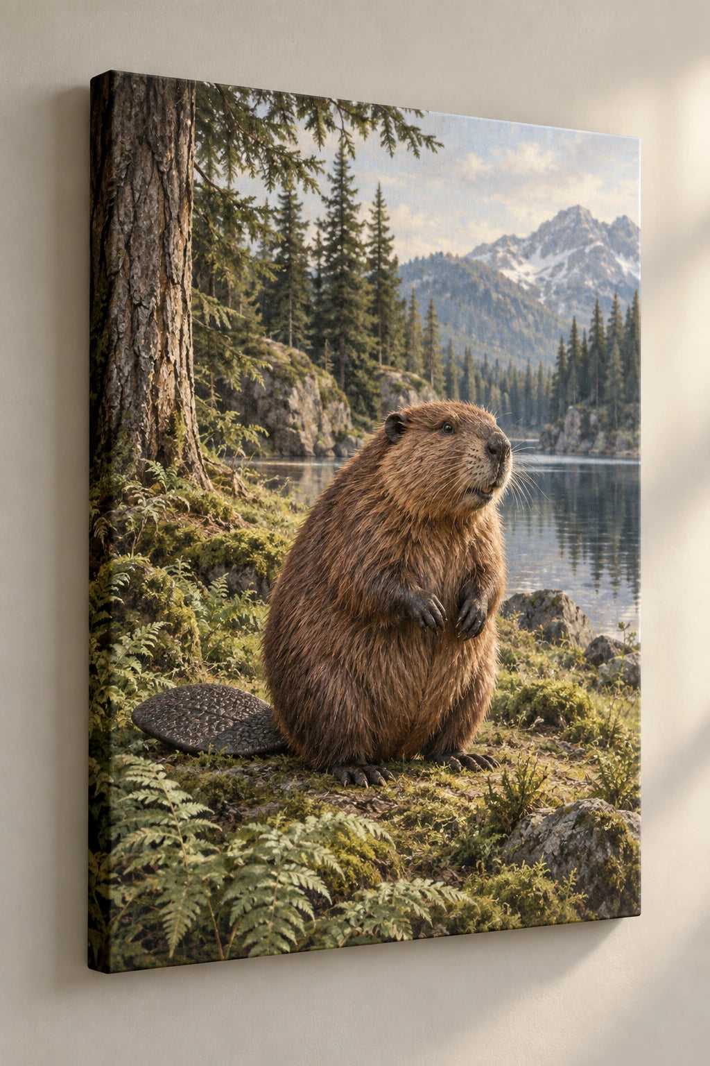 Beaver Fern Clearing Canvas Wall Art with printed dimensional artwork