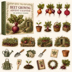 Beet Growing advent calendar with24 printed acrylic garden charms